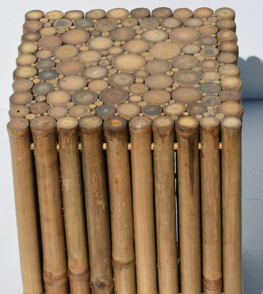 Rustic Square Bamboo End Table  Stool   Asian   Side Tables And End Tables   by bamboo54  Houzz