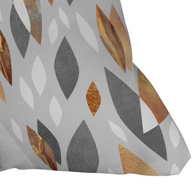 Elisabeth Fredriksson Falling Leaves Square Throw Pillow Gold Deny Designs