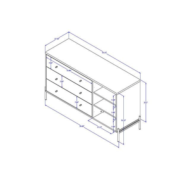 Jasper 54.68 Dresser in Grey Gloss