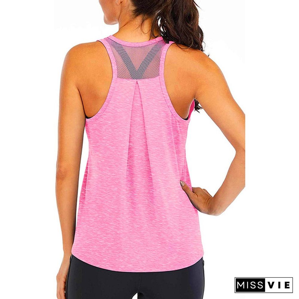 Yoga Vest Women Running Shirts Sleeveless Gym Tank Tops Women's Sportswear Quick Dry Breathable Workout Tank Top Fitness Clothes