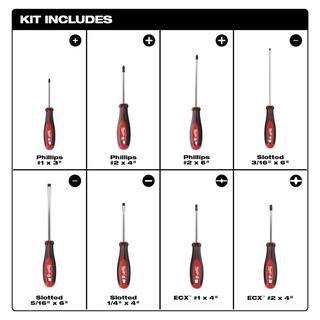 MW Screwdriver Set with ECX (8-Piece) 48-22-2708