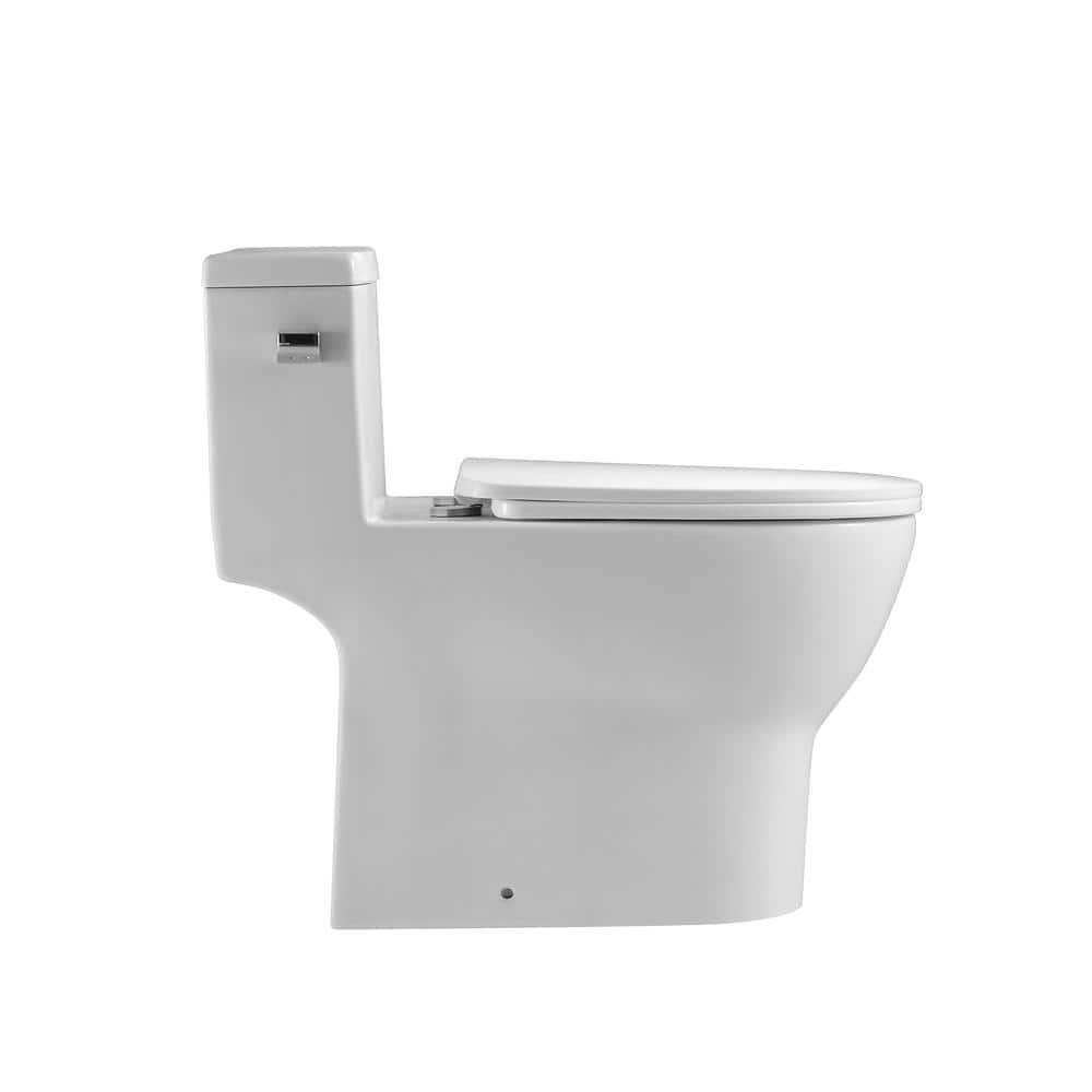 innociusa Contour II 1piece 127 GPF High Efficiency Single Flush Elongated Toilet in White Seat Included