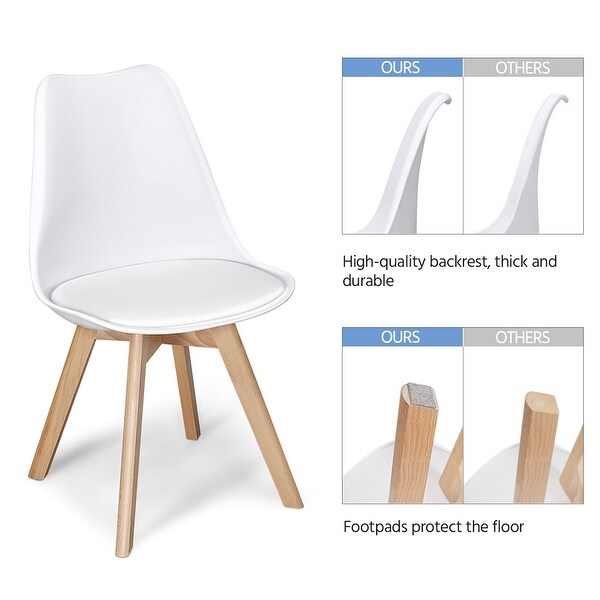 Yaheetech Set of 4 Dining Chairs with Modern Soft Padded