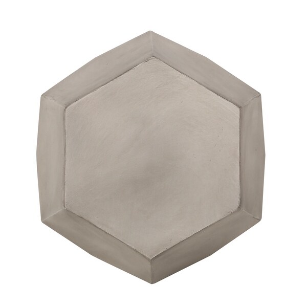 Concrete Accent Table，Hexagon Patio Side Table 20.5