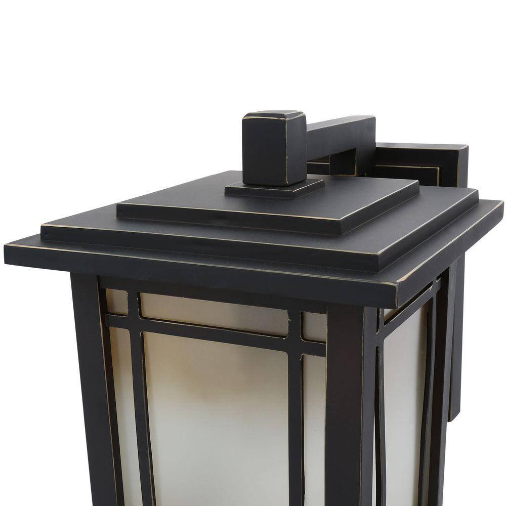 Home Decorators Collection Port Oxford 1-Light Oil Rubbed Chestnut Outdoor Wall Lantern Sconce 23113