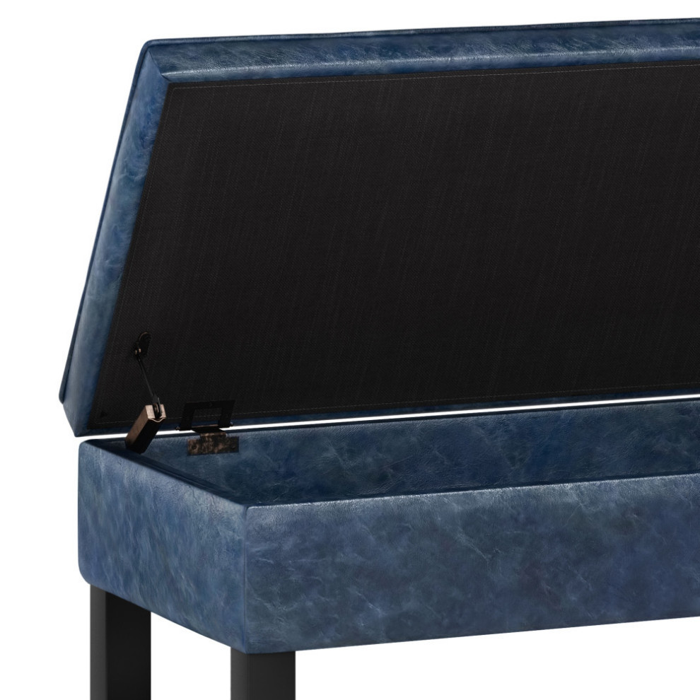 Cosmopolitan Storage Ottoman Bench With Open Bottom   Contemporary   Footstools And Ottomans   by Simpli Home Ltd.  Houzz