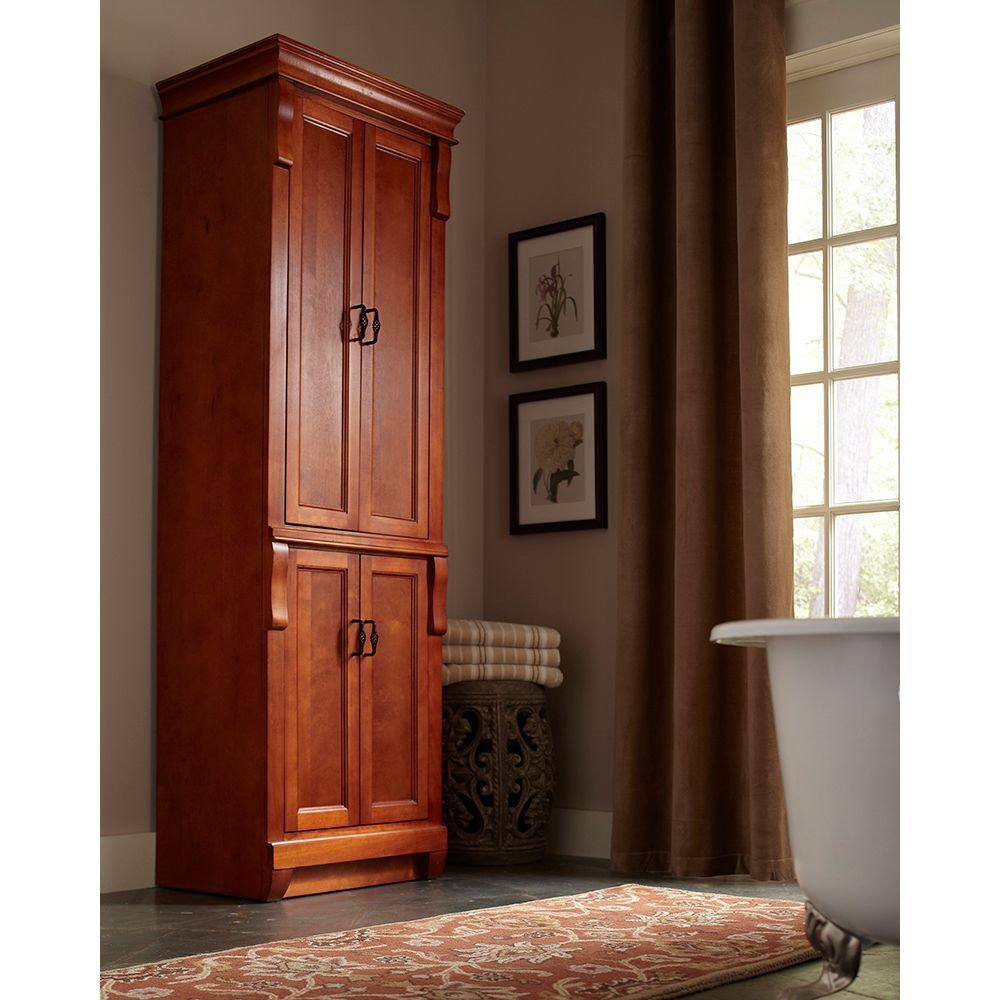 Home Decorators Collection Naples 24 in. W x 17 in. D x 74 in. H Bathroom Linen Cabinet in Warm Cinnamon NACL2474