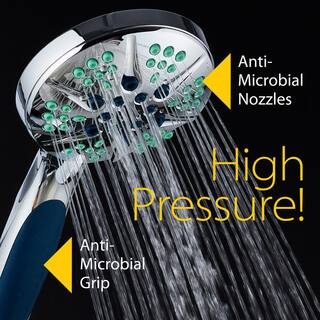 6-Spray 4.3 in. Single Wall Mount Handheld Rain Shower Head in Chrome 5532