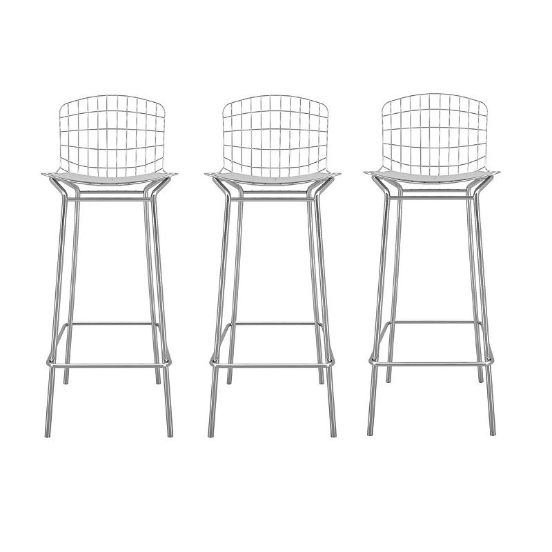 Manhattan Comfort Madeline 3-Piece Bar Stool Set