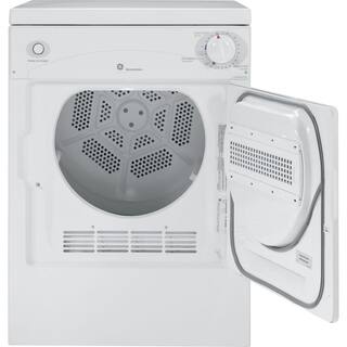 GE 3.6 cu. ft. 120- Portable Front Load Stackable Electric Dryer in White DSKP333ECWW