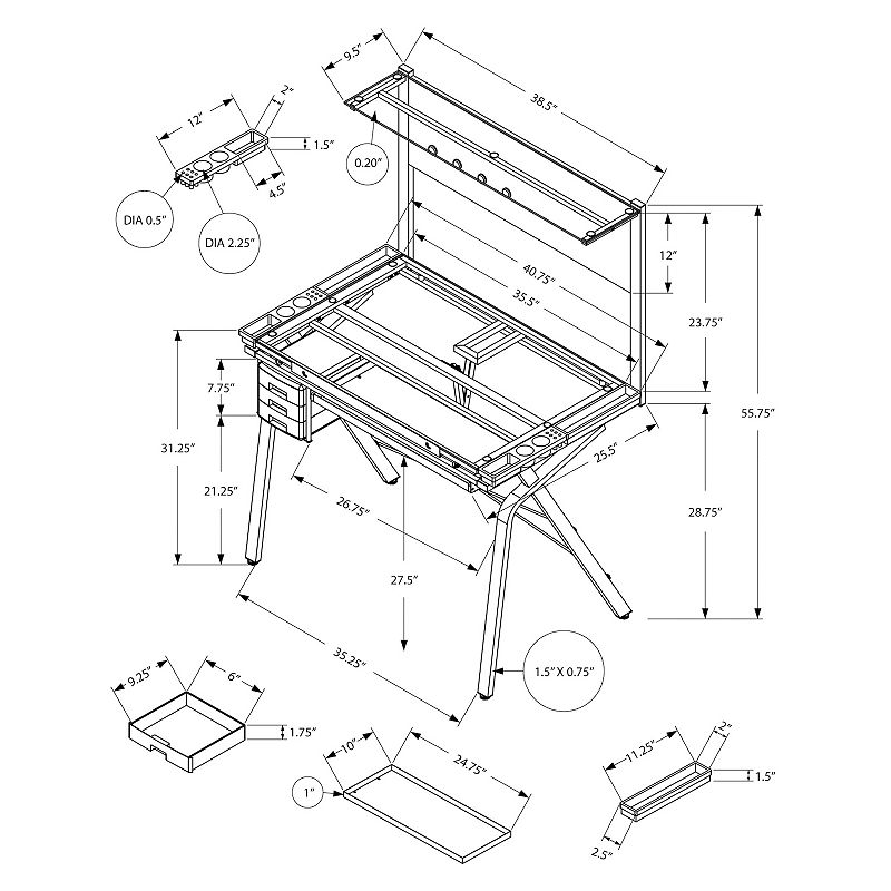 Monarch Drafting Adjustable Desk Table