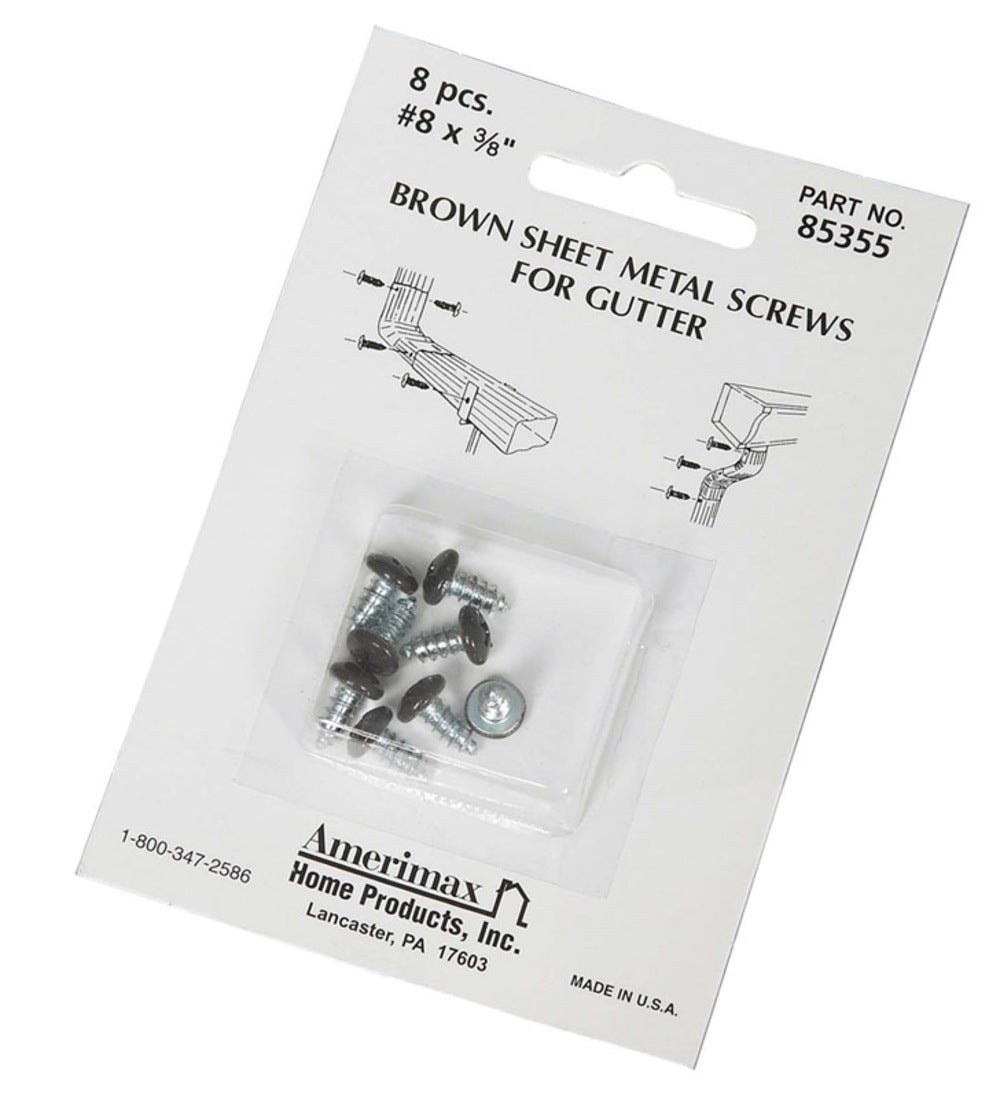 SCREW SHMETAL BRN 8PK