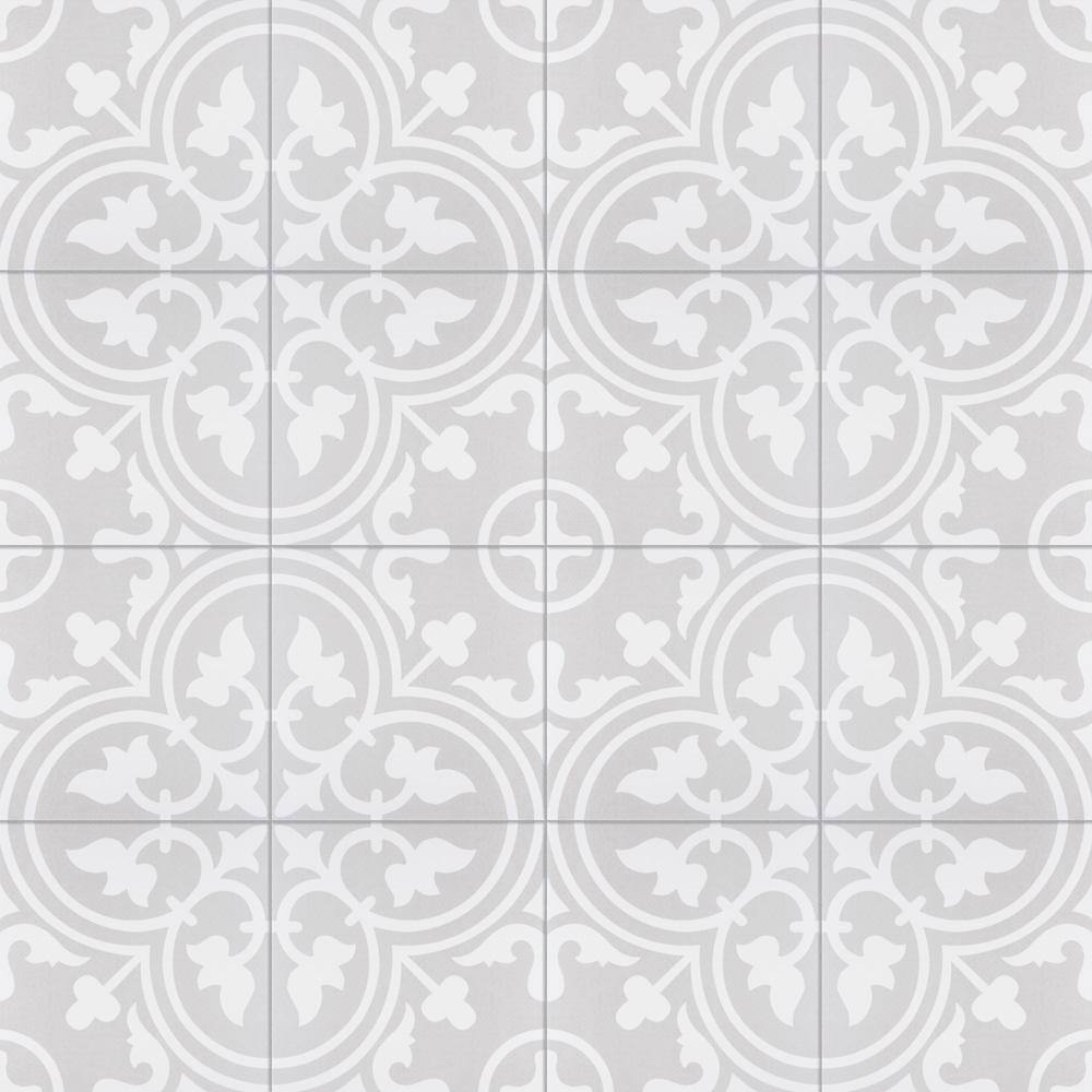 Merola Tile Arte Soft Grey 9-34 in. x 9-34 in. Porcelain Floor and Wall Tile (10.88 sq.ft.Case) FCD10ASG