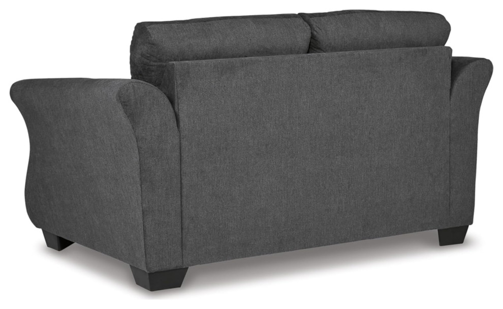 Transitional Loveseat  Loose Seat Cushions With Channel Tufted Back   Transitional   Loveseats   by Decor Love  Houzz