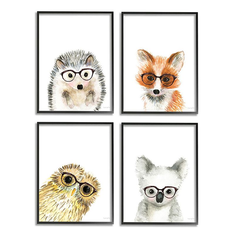 Stupell Home Decor Adorable Forest Animals Framed Wall Art 3-piece Set