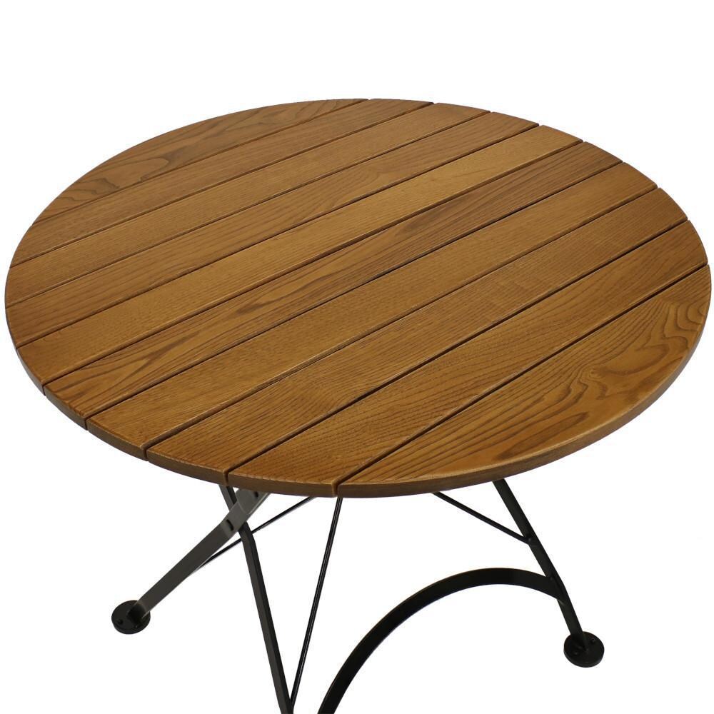 Ultimate Patio 32-Inch European Chestnut Wood Folding Round Bistro Table