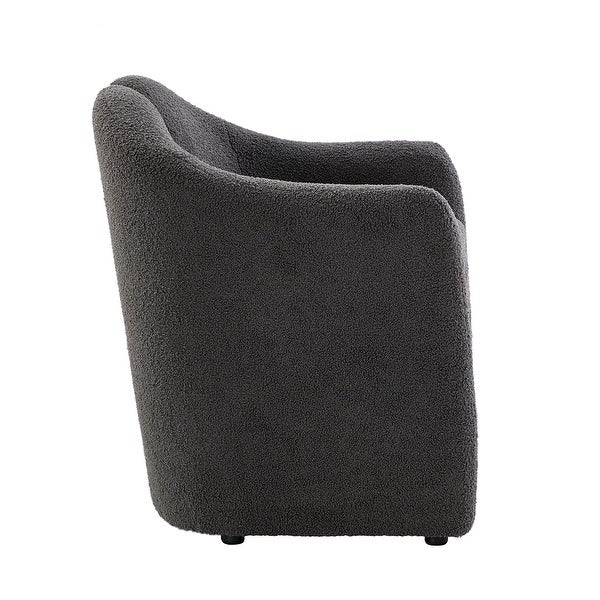 Clément 28 Wide Contemporary Upholstered Accent Barrel Chair with Black Base by HULALA HOME