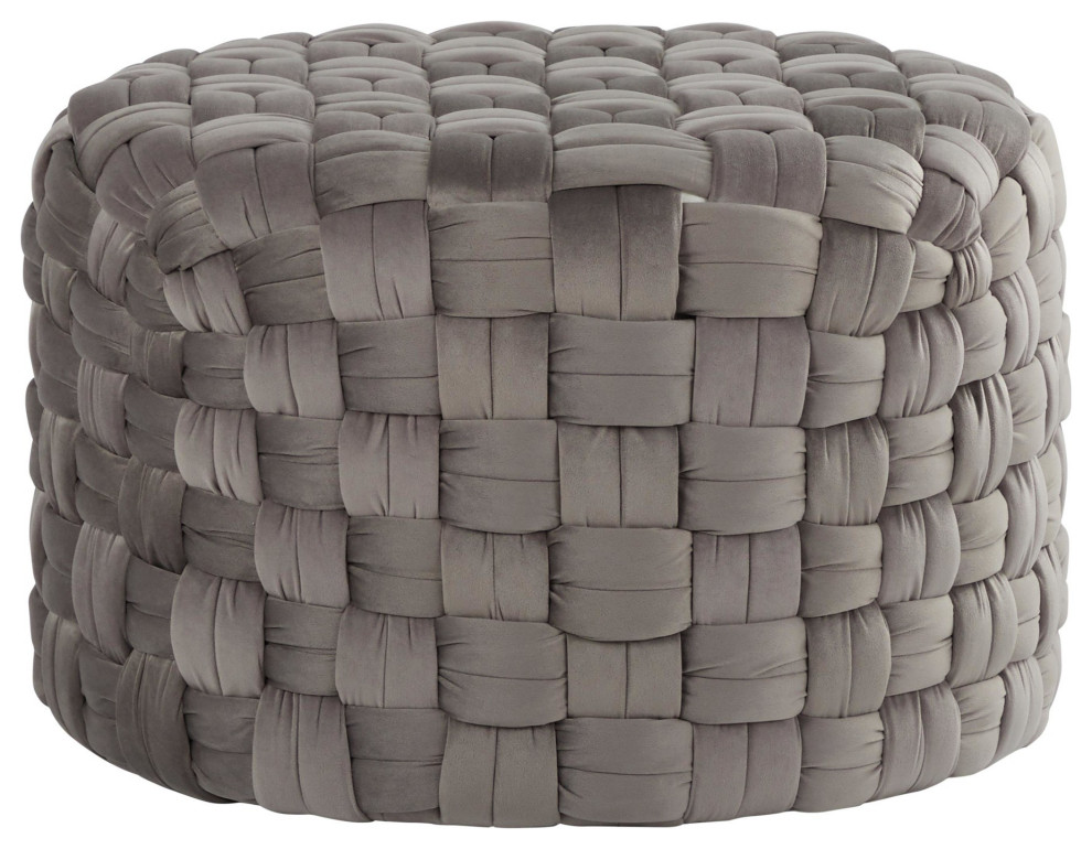 Braided Round Ottoman   Scandinavian   Footstools And Ottomans   by LumiSource  Houzz