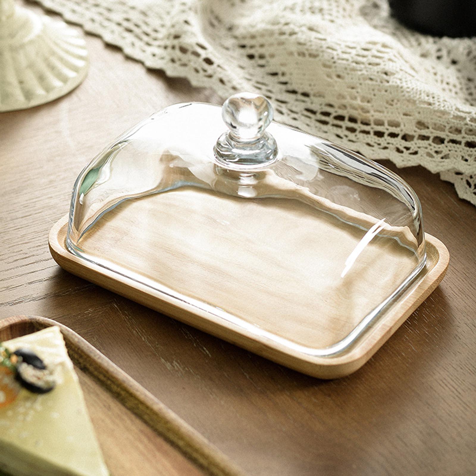 Wood Serving Tray with Cover， Practical Platter， Cheese Board Cold Resistant Holder Thickened Cake Stand Salad Wedding Kitchen