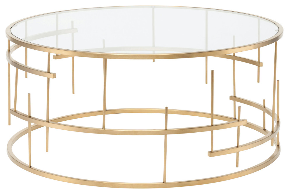 Tiffany Gold Metal Coffee Table   Coffee Tables   by Nuevo  Houzz