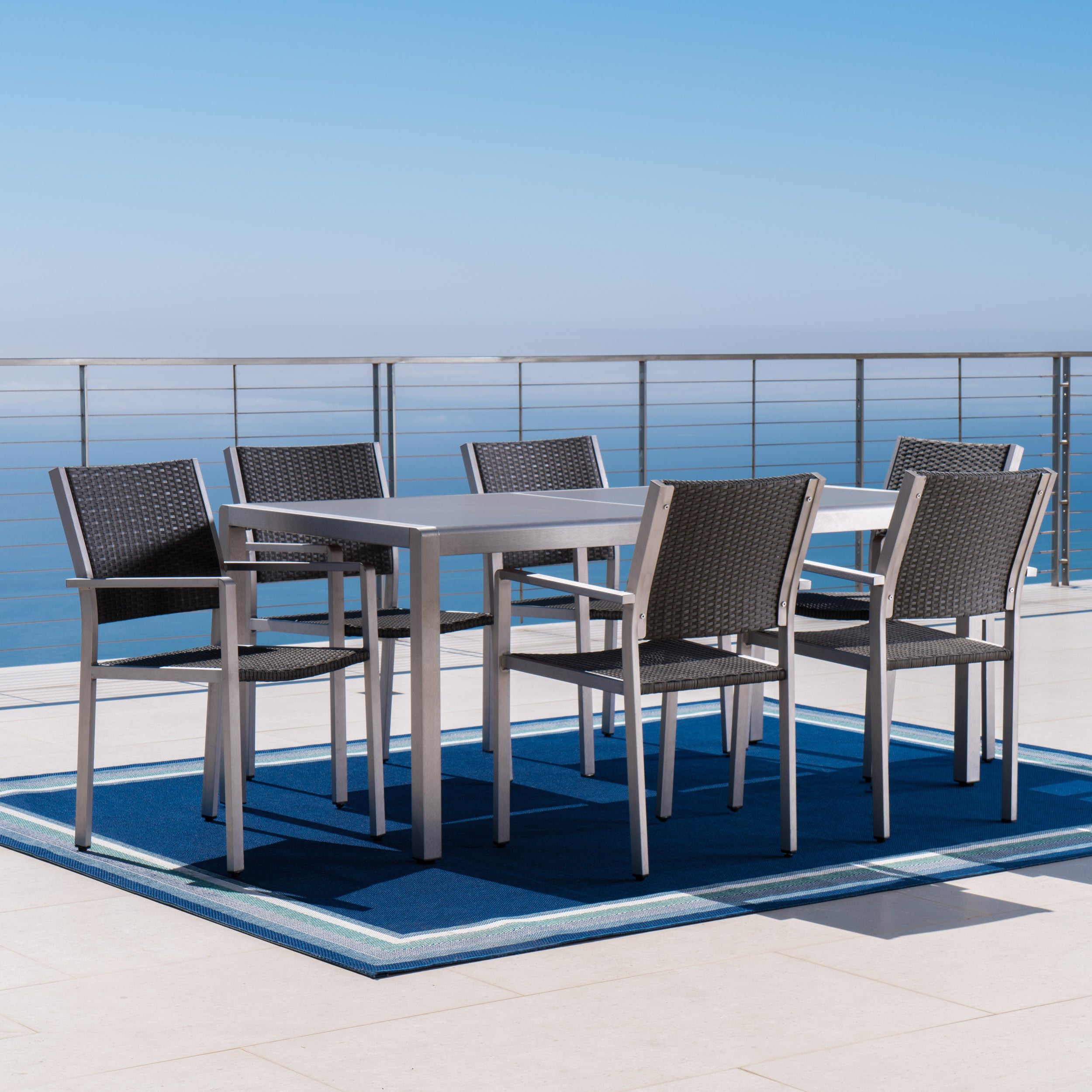 Coral Bay Complete Outdoor Dining Set with Chat Set & Lounges