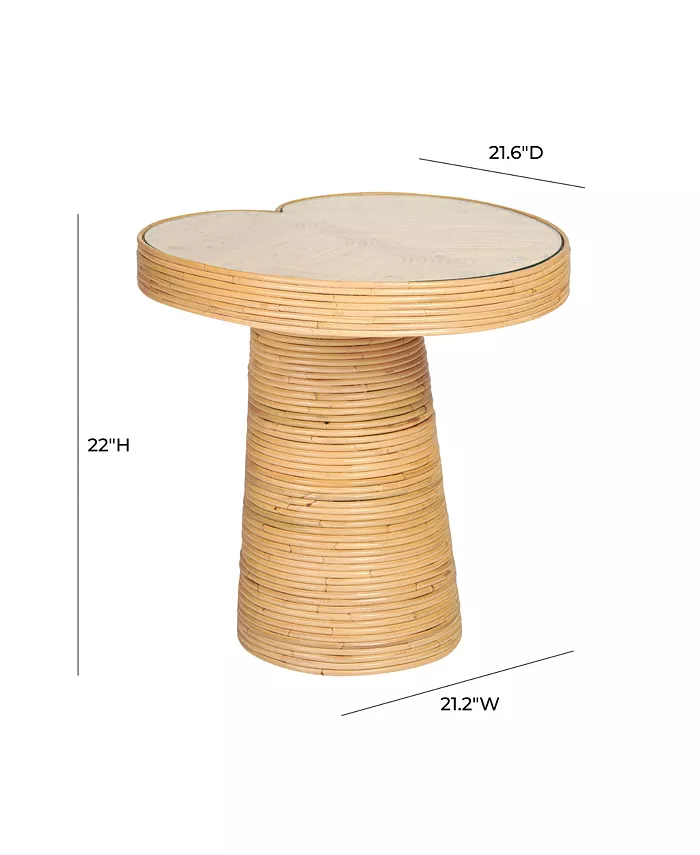 TOV Furniture 22 Rattan Lilypad Shaped Side Table