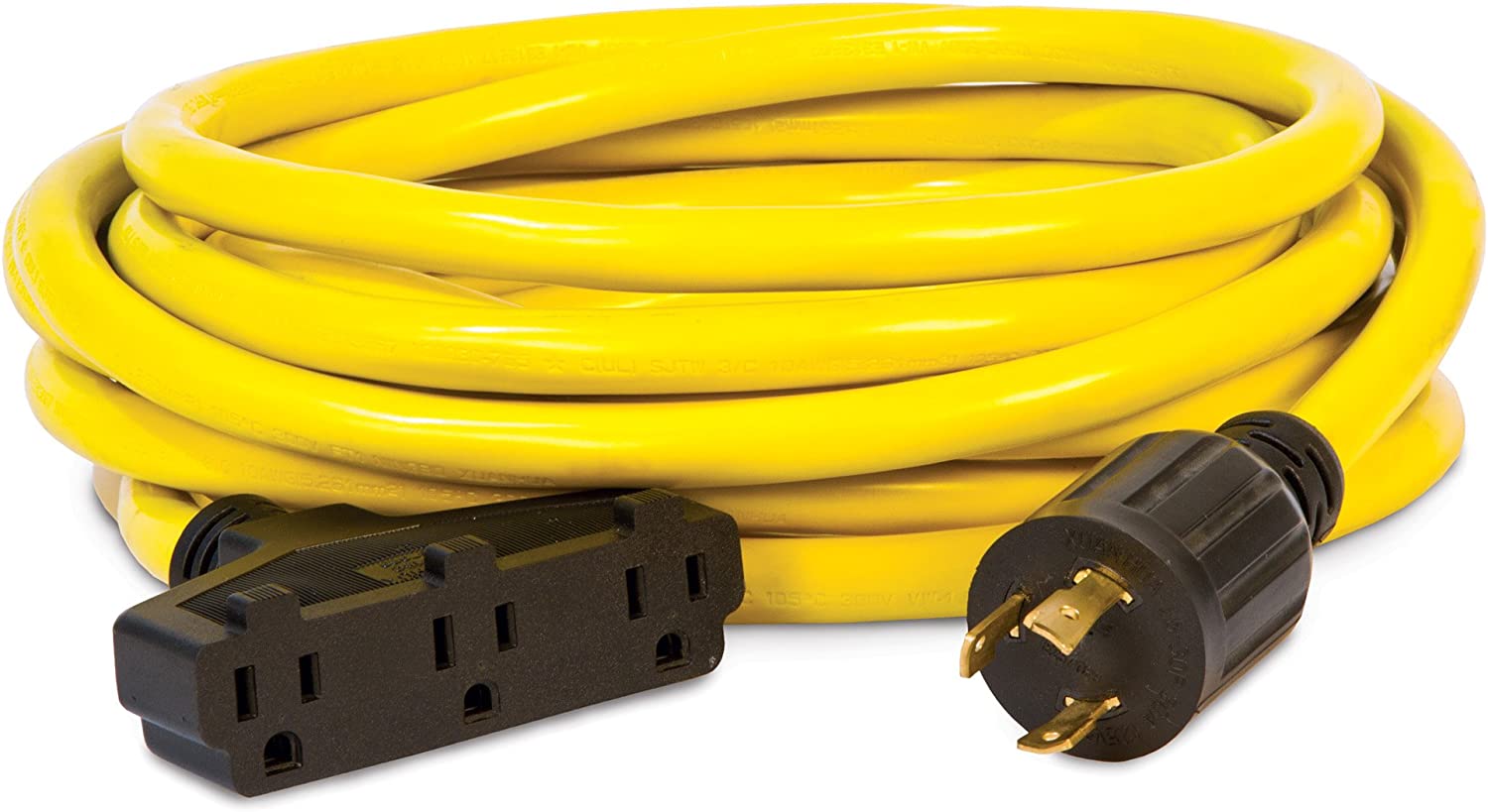 Champion 25ft Generator Cord， L5-30P to (3) 5-15R