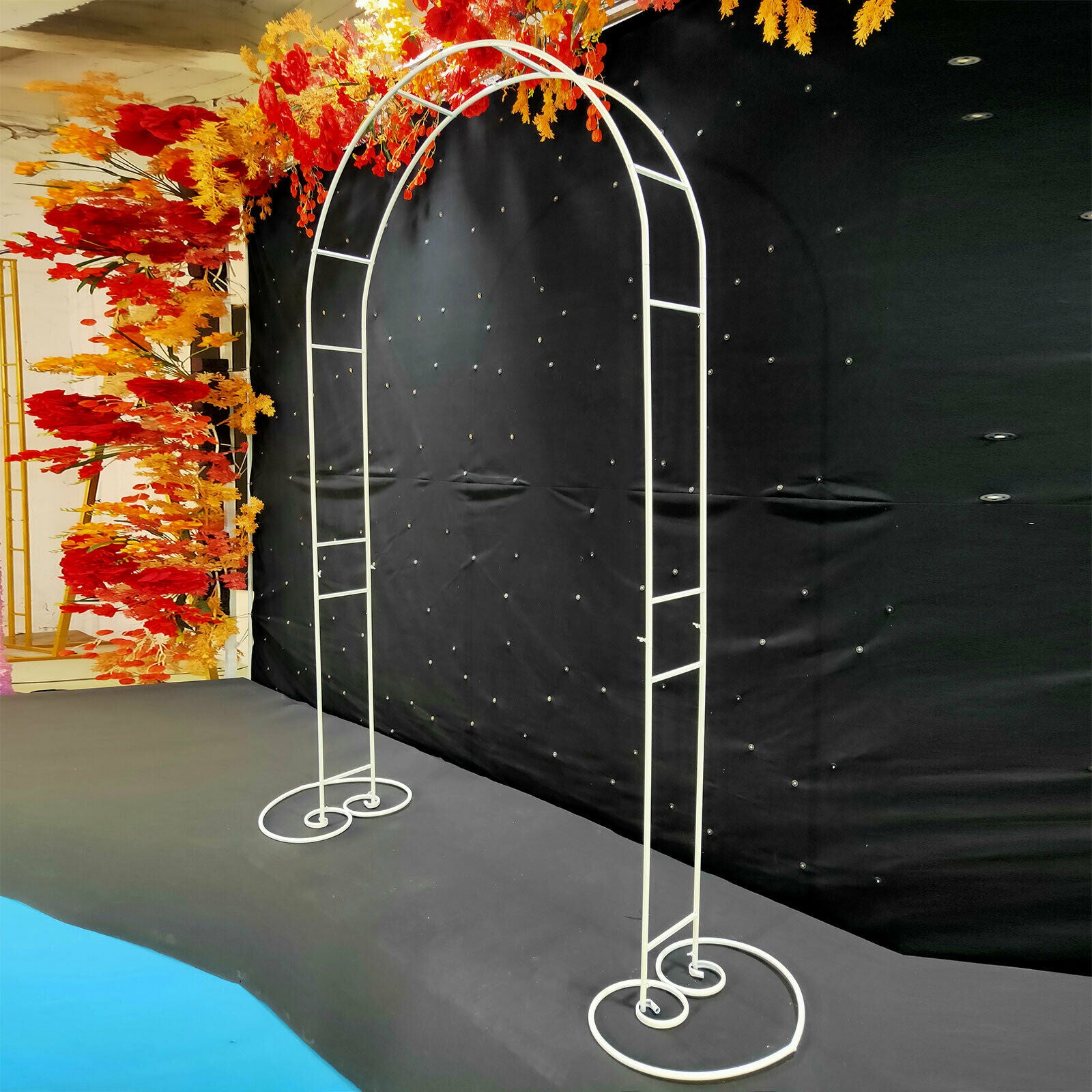 Oukaning 7.5Ft Metal Pergola Arbor Wedding Arch Garden Arbor  for Wedding Bridal Party DecorationsGarden Climbing Plants