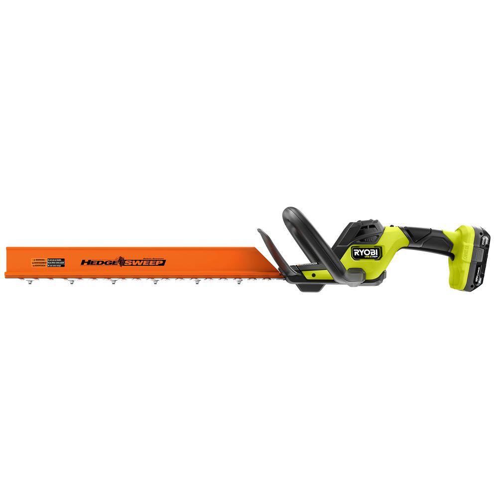 RYOBI ONE+ HP 18V Brushless 22 in. Cordless Battery Hedge Trimmer with 2.0 Ah Battery and Charger P2680