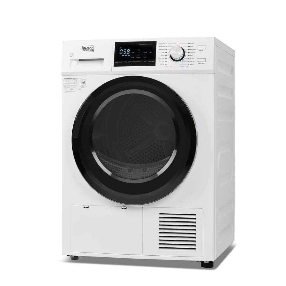 BLACK+DECKER 4.4 cu. ft. 240-Volt Ventless Electric Dryer with Heat Pump in White BDFH44M