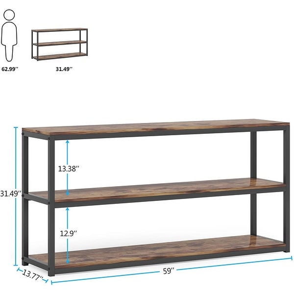 3-Tier Sofa Console Table， Vintage Entry Table