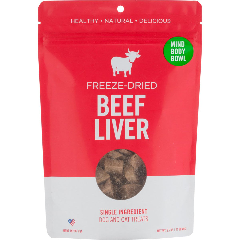 MIND BODY BOWL Beef Liver Freeze-Dried Treats For Dogs and Cats - 2.5o