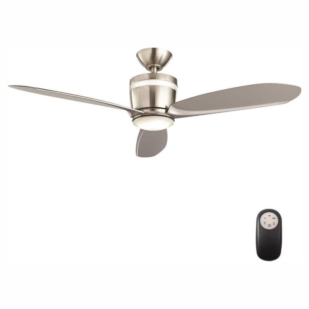 Home Decorators Collection Federigo 48 in Integrated LED Indoor Nickel Ceiling Fan with Light Kit and Remote Control