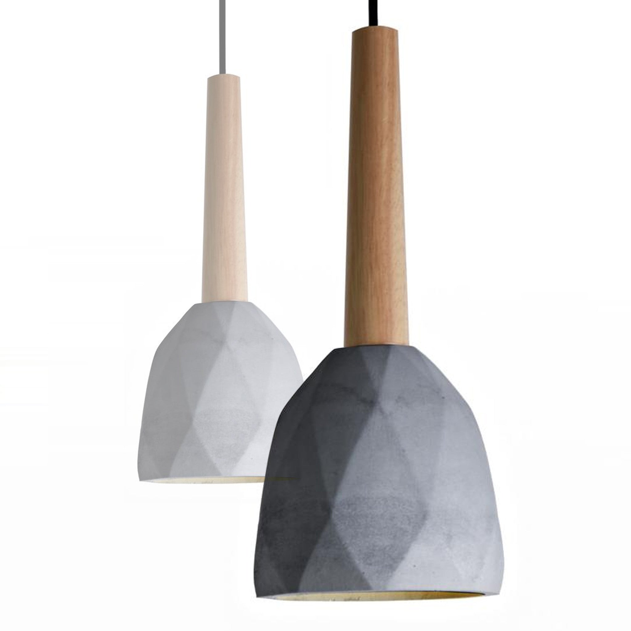 Convex Concrete And Wood  Lamp Large  Bpmt11-N-Xl