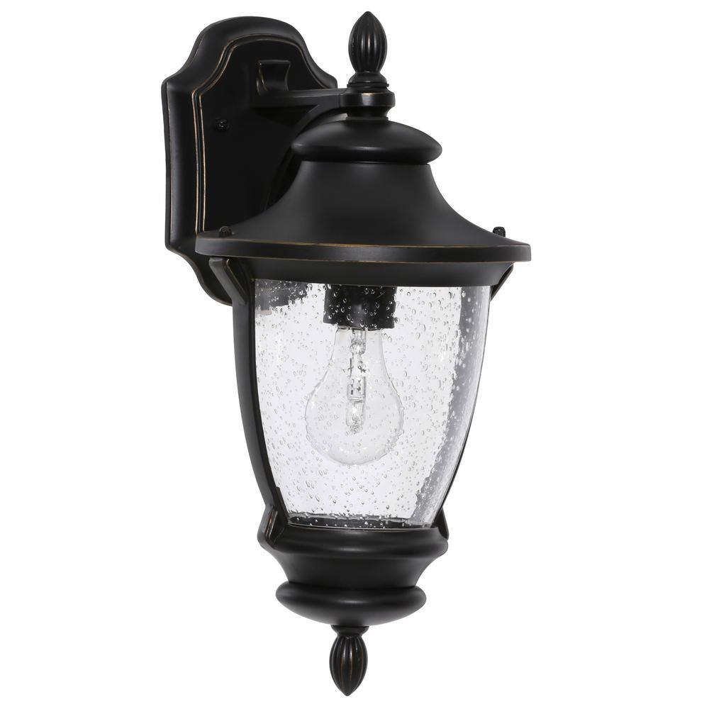 Home Decorators Collection Wilkerson 1-Light Black Outdoor Wall Lantern Sconce 23452