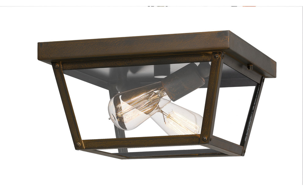 Quoizel Rue De Royal Two Light Outdoor Flush Mount RO1612IZ   Transitional   Outdoor Flush mount Ceiling Lighting   by Ultra Design Center  Houzz