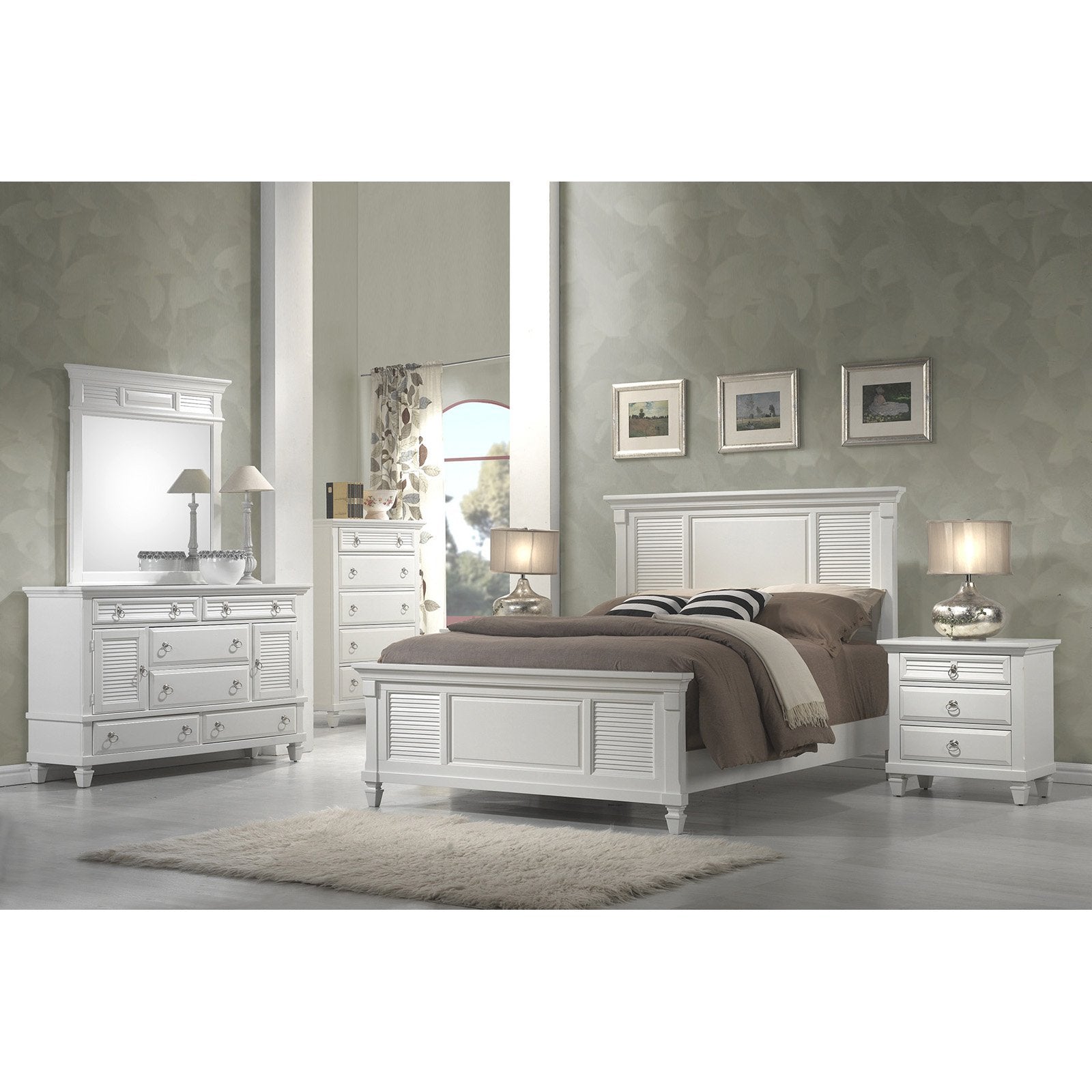 Alpine Furniture Winchester 5-Drawer Chest - White