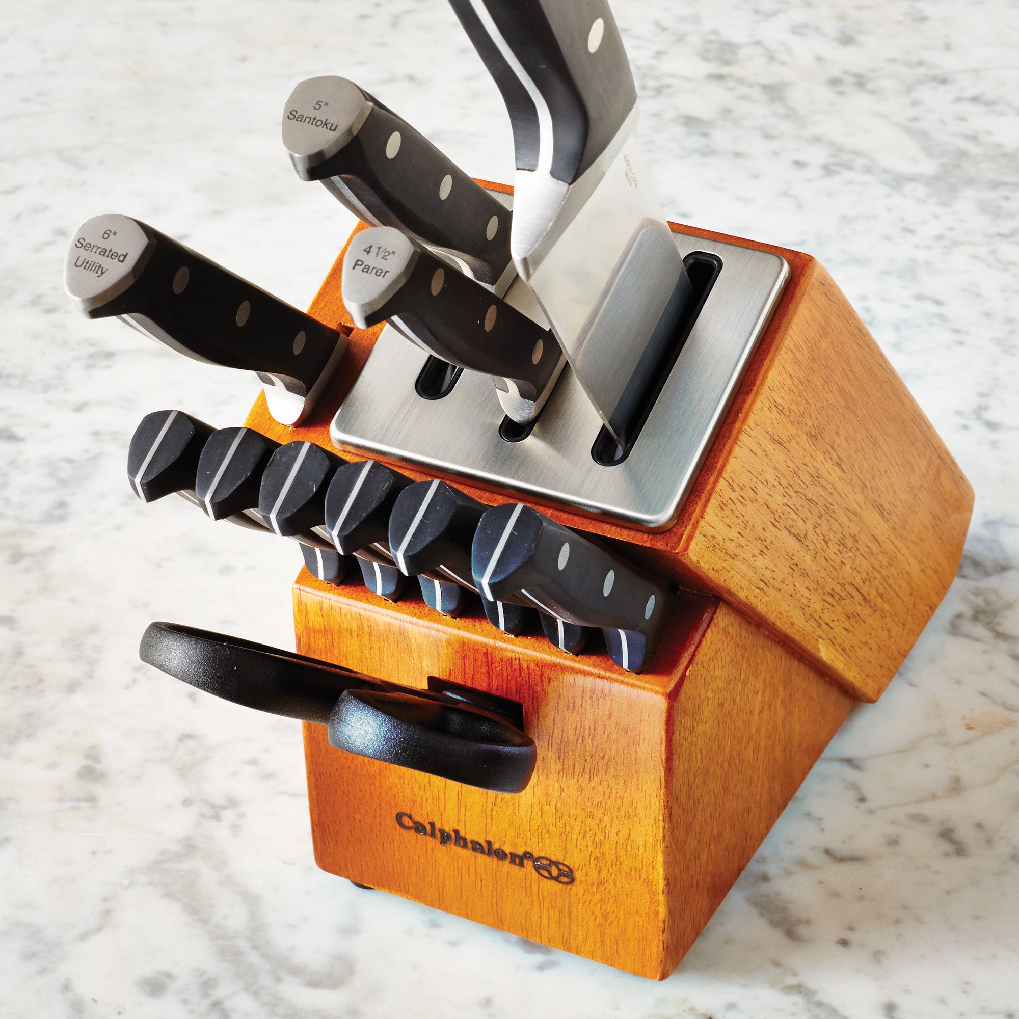 Calphalon 321 12 Piece Kitchen Cutlery Knife Block Set with Sharpener (Used)