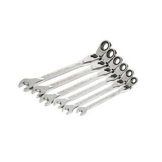 Husky 100-Position Chrome Flex Lock Ratcheting SAE Combination Wrench Set (6-Piece) H100CFLRW6PCSAE