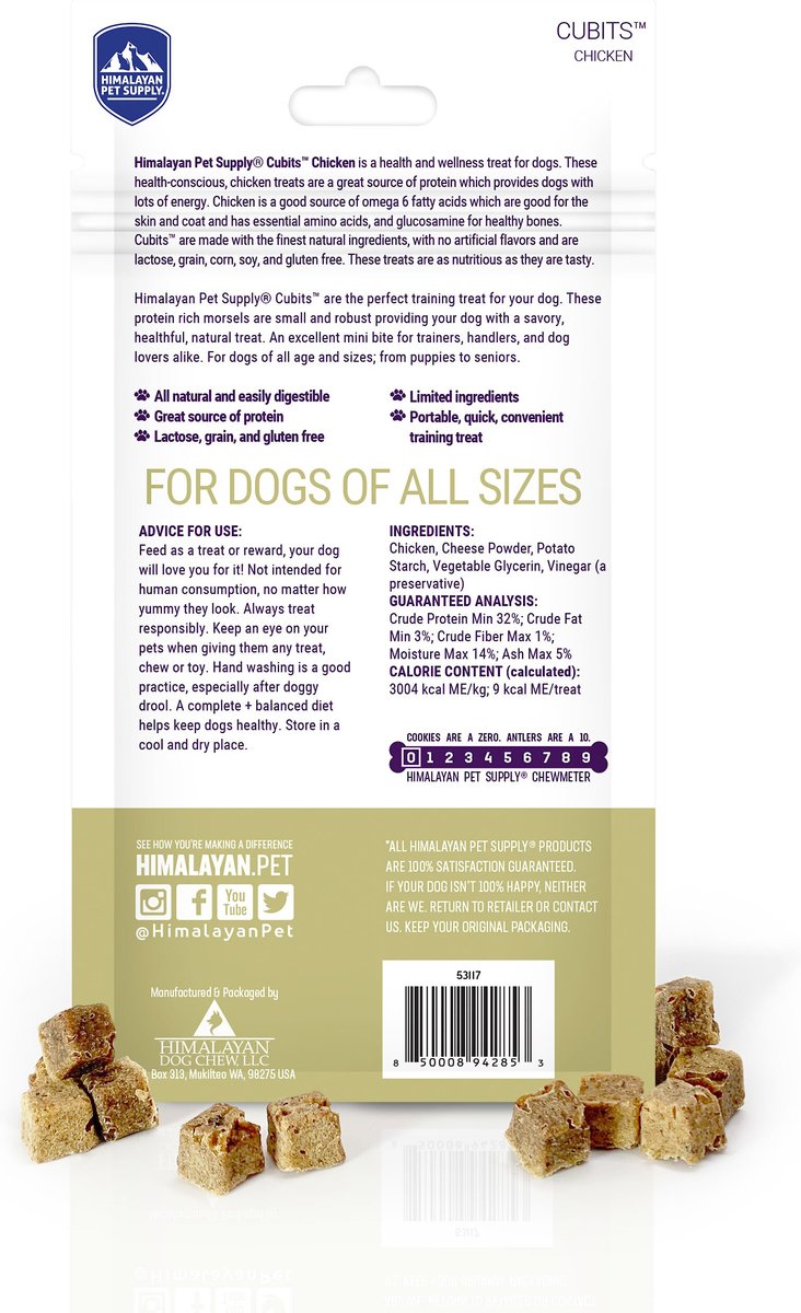 Himalayan Pet Supply Cubits Peanut Butter Dog Chews， 3.5-oz bag