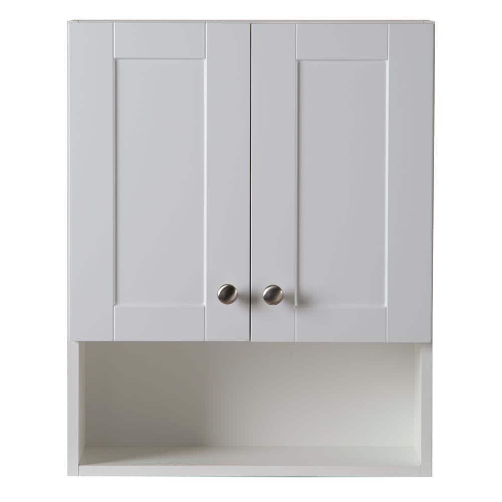 Glacier Bay Del Mar 205 in W x 75 in D x 256 in H SurfaceMount Bathroom Storage Wall Cabinet in White