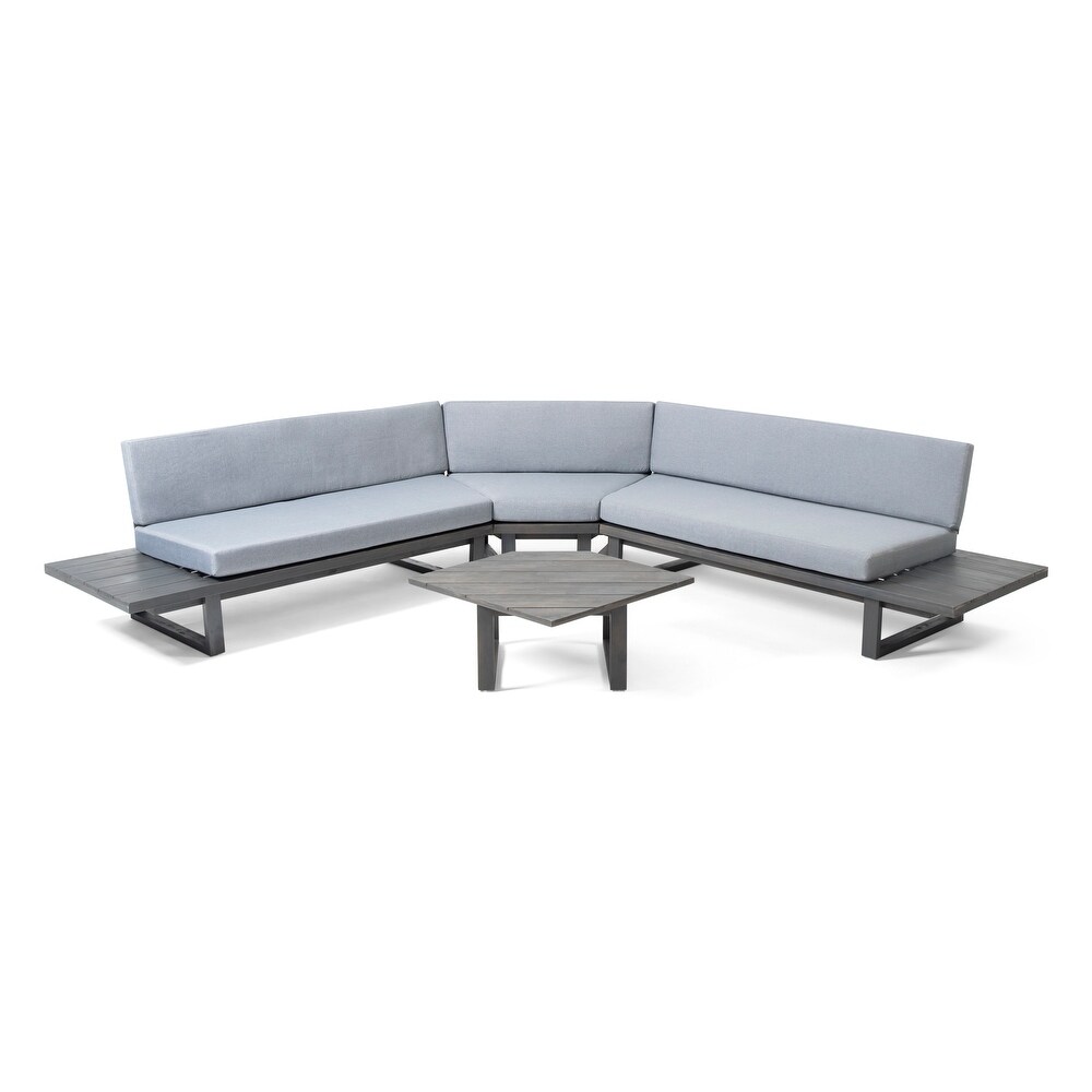 Mirabelle 4 piece Acacia Sectional Sofa Set by Christopher Knight Home