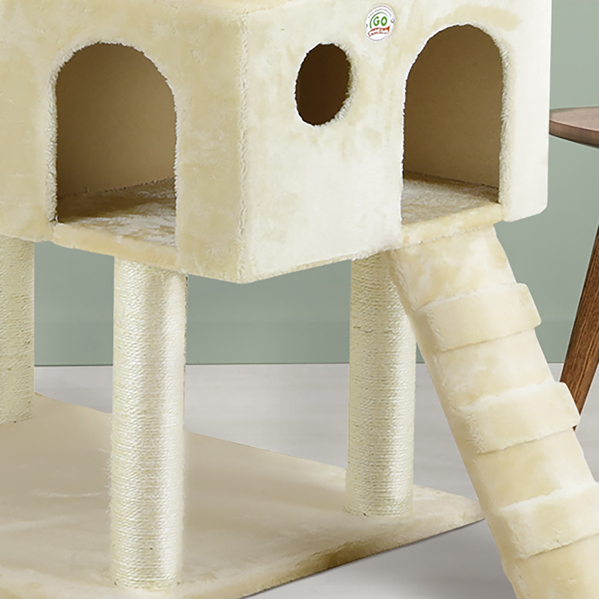 Go Pet Club Classic Beige Cat Tree Furniture with Sisal Scratching Posts， 72