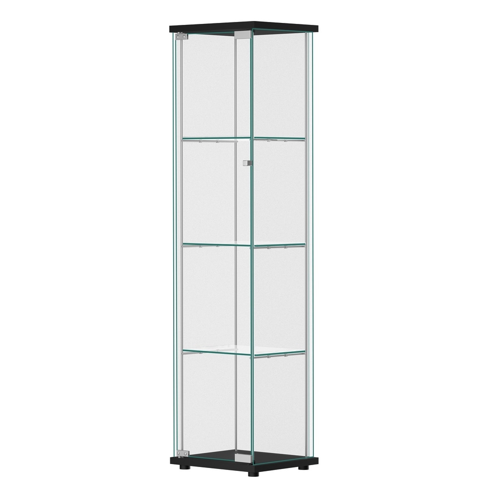 Tempered Glass Bookshelf Curio Display Cabinet