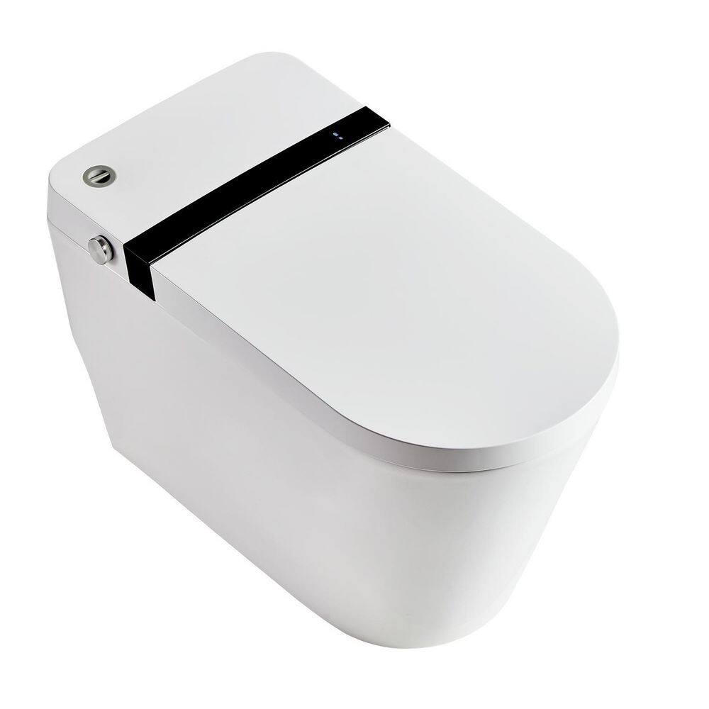 INSTER Tankless Smart Toilet Bidet System One Piece in White with Remote Auto Flush Auto Heated Seat HDMJYNTL0001