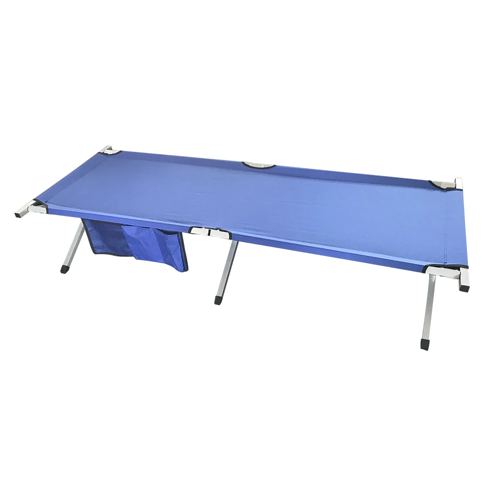 Wholesale Metal Aluminium Adults Single 600D Fabric Portable Camping Folding Outdoor Bed