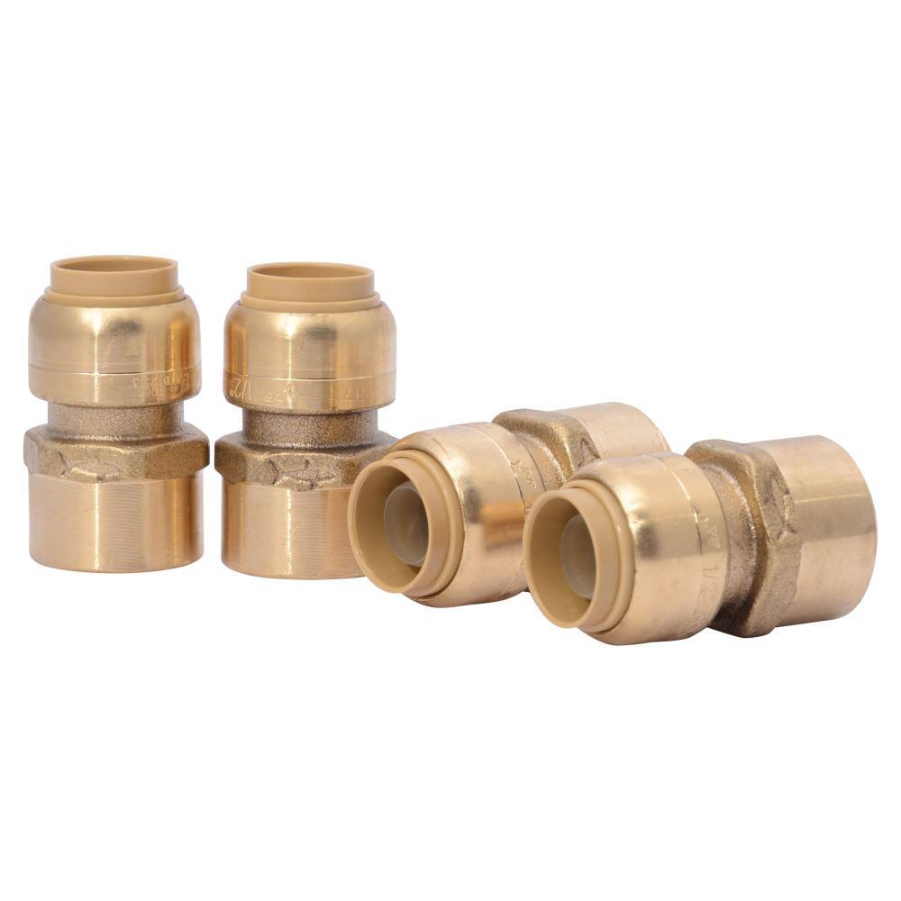 SharkBite 12 in. Push-to-Connect x FIP Brass Adapter Fitting Pro Pack (4-Pack) U072LFJ4