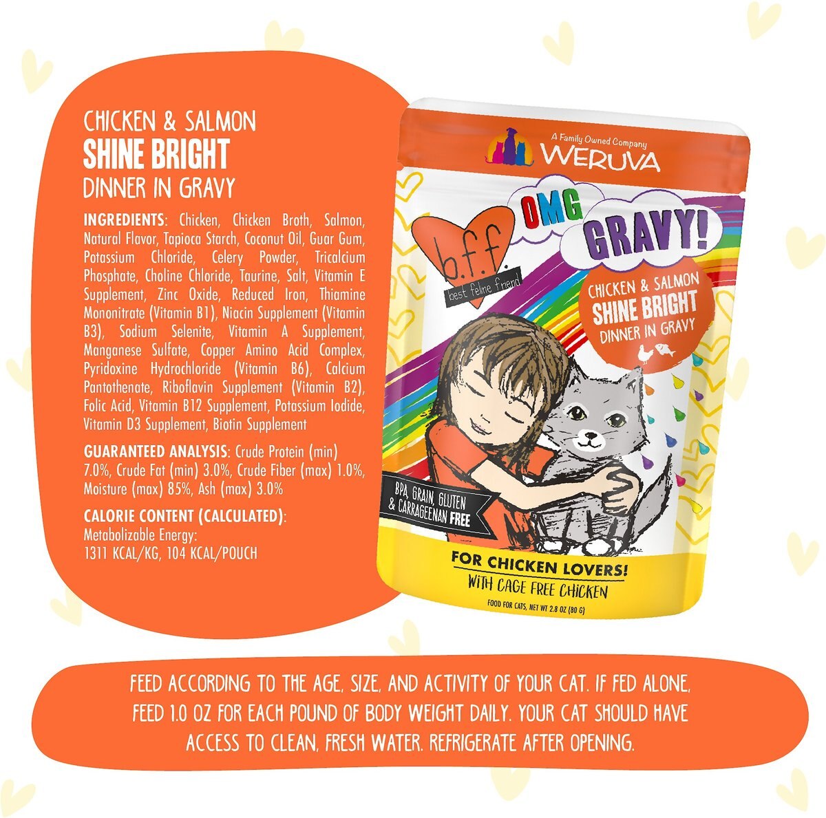 BFF OMG Shine Bright! Chicken and Salmon in Gravy Wet Cat Food Pouches