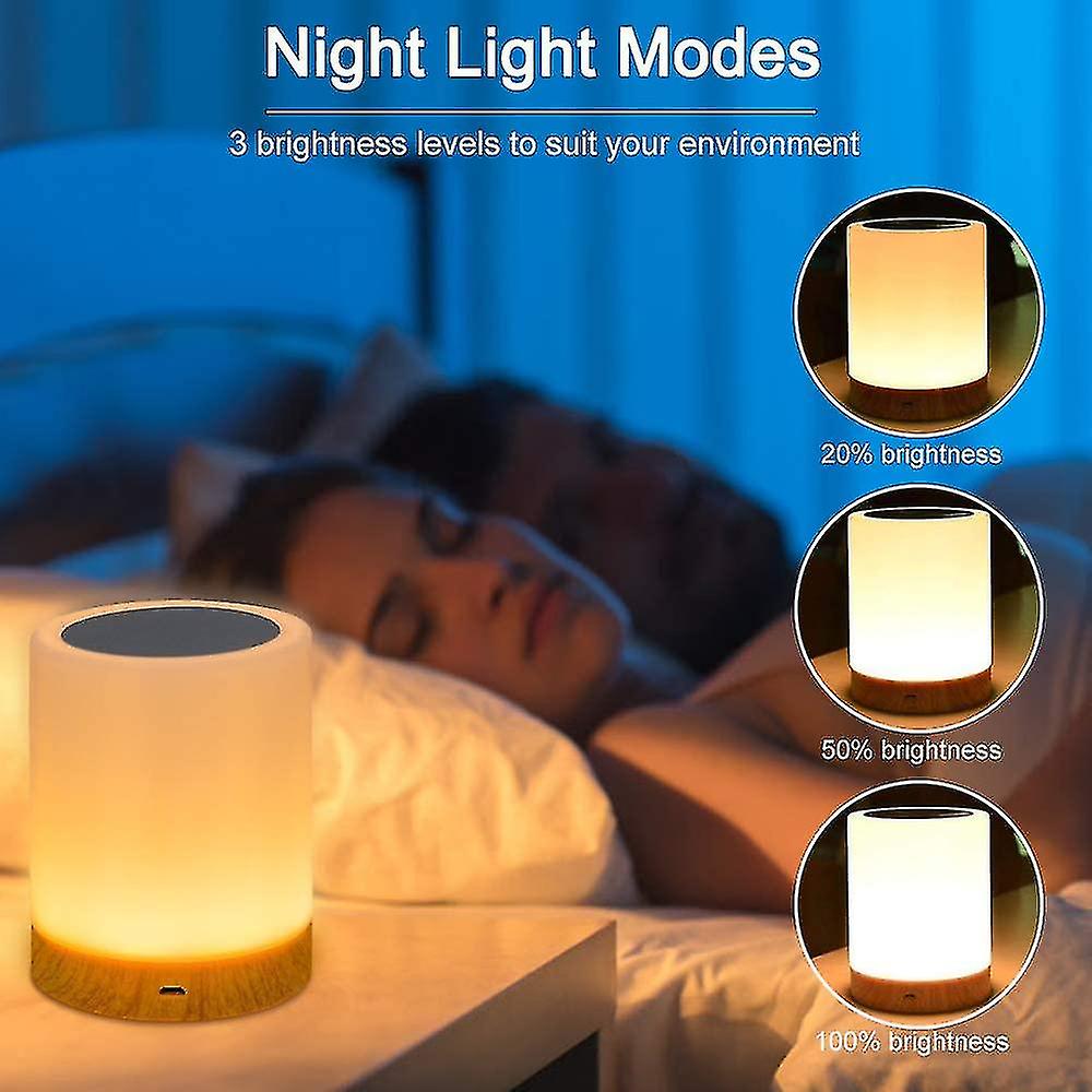 Night Light，led Touch Control Chargeable Smart Bedside Table Lamp