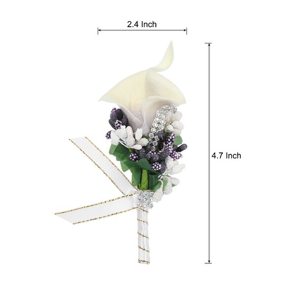 4 Pcs Groom Boutonnieres Lily Boutonnieres Pins for Wedding Party